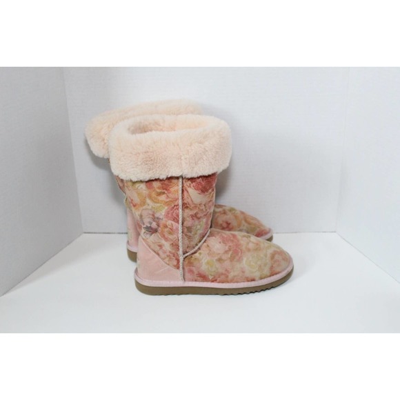 UGG Classic Tall Romantic Floral Leather Suede Sheepskin Lined Boot W 6 H13912 - Picture 6 of 12